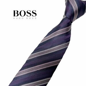 HUGO BOSS ネクタイ やや細身 レジメンタル柄 ストライプ柄 ヒューゴボス USED 中古 m1016