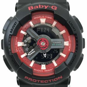 新品 CASIO カシオ Baby-G ベビーG ベイビージー 腕時計 BA-110SN-1 クオーツ アナデジ ブラック レッド コレクション 電池交換済 動作OK