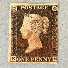 海外　外国　イギリスの切手　消印有　世界最古の切手　ペニーブラック　アンティーク