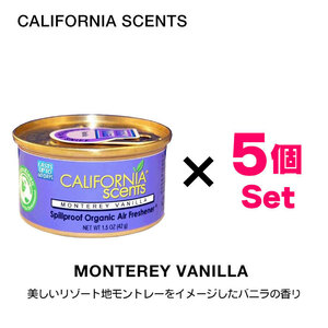 カリフォルニアセンツ エアフレッシュナー 5個セット (バニラ) 芳香剤 車 部屋 缶 西海岸 USA アメリカ