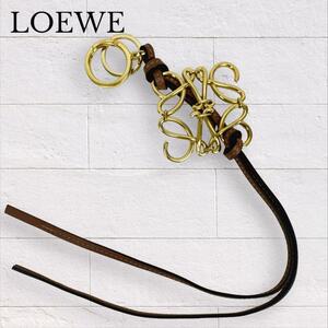 ロエベ LOEWE チャーム バッグチャーム アナグラム ブラウン ゴールド