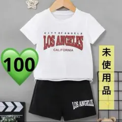 未使用✨セットアップ　Tシャツ　半袖　半ズボン　男の子　夏服　100 白　黒