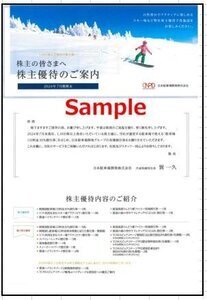 日本駐車場開発 株主優待券(駐車場30％割引券1枚/スキー場リフト割引券3枚/那須ハイランドパーク割引券1枚) 1冊N