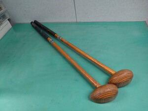 ● f パークゴルフクラブ 2本組 NTX NITTAX ニッタクス ウッド WOOD DX 845mm / 840mm 右打ち セット 中古 ③