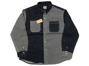 未使用品 XXL KOJIMA GENES 児島ジーンズ RNB-281S MULTI COMBO WORK SHIRT マルチコンボワークシャツ ヒッコリー インディゴ デニム