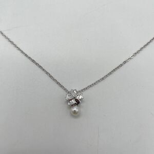 MIKIMOTO ネックレス シルバー パール フラワーモチーフ アクセサリー P205