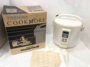 TOSHIBA 東芝 COOKMORE 東芝電子保温釜 RCK-20AMT 2.0L マイコン かまど炊き風 付属品/外箱付き 通電確認済 現状品 AL028120