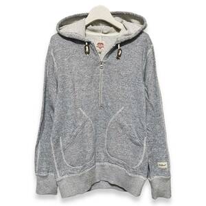 超レア！ Carhartt カーハート ★ ハートタグ 復刻 ハーフジップ パーカー プルオーバー メランジ レプリカ 長袖 霜降り ネイビー系 メンズ