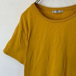 [KWT1734] ZARA ザラ 半袖 ビックシルエットTシャツ レディース マスタード サイズXL ポス