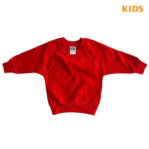 Russell Europe Kids ラッセル ヨーロッパ キッズ ラグラン スウェット ブライトレッド　サイズ S 3/4Years（104前後） 子供用 無地