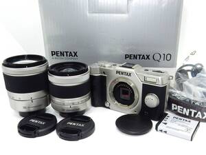 ★美品★ PENTAX ペンタックス Q10 ボディ 02 STANDARD ZOOM 06 TELEPHOTO ZOOM 元箱付 #P223288-5