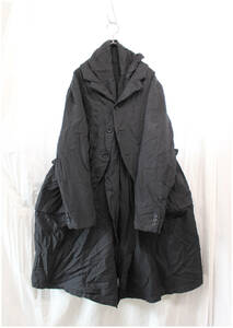 BLACK COMME des GARCONS/ブラックコムデギャルソン/ポリ縮絨/レイヤードデザインコート/黒/2013AW/サイズM