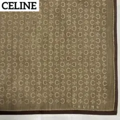 美品 ★CELINE★ ハンカチ 大判 マカダム Cロゴ ブラウン