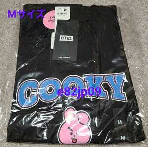 BT21 Tシャツ【新品】本物 COOKY 黒 Mサイズ 公式品 ジョングク CHIMMY COOKY SHOOKY MANG TATA BTS バンタン 防弾少年団 イシビル 正規品