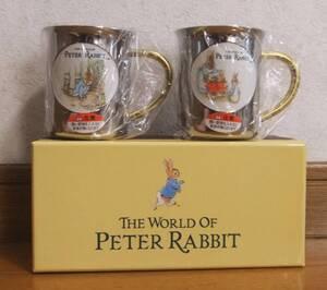 ★新品　ピーターラビット　18-8ステンレス　絵柄違い　マグカップ　ペアセット　七宝　PETER RABBIT　株式会社アサヒ　ASAHI　日本製