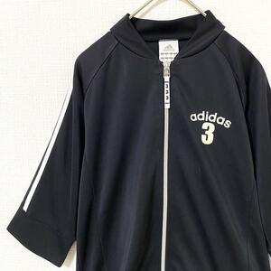 トラックジャケット アディダス adidas 5分丈 ワッペンロゴ スリーライン M