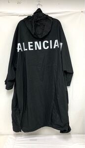 BALENCIAGA バレンシアガ 34サイズ コート バックロゴ ナイロンジップアップジャケット ブラック ポリエステルレーヨン 現状品 カ4