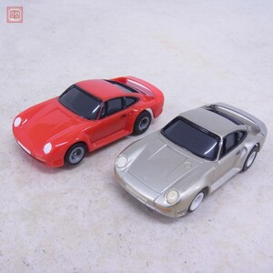 トミー AFX パワーマグナ HOスロットカー ポルシェ 959 レッド/シルバー 計2台セット 簡易動作確認済【10