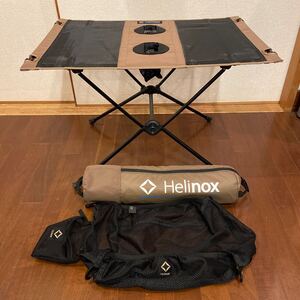 Helinox ヘリノックス テーブルワン アウトドアテーブル 軽量 table one ストレージポケット 折りたたみテーブル 茶 コヨーテタン montbell