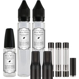 ■送料無料■ 電子タバコ用 808Fカートリッジ3本セット & ウルトラハードメンソール 50:50 VAPE MistyWhite.