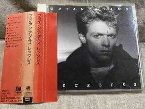 BRYAN ADAMS - RECKLESS D32Y3007 CSR刻印 日本盤 巻き込み帯付 税表記なし3200円盤