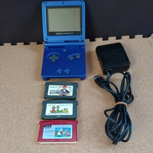 Nintendo GAME BOY ADVANCE SP 本体 ソフト付 動作品 マリオカート/スーパーマリオブラザース/マリオ&ルイージRPG ニンテンドー GBA