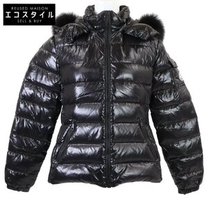 美品/ MONCLER モンクレール BADYFUR ファー/フード付ダウン ジャケット 1 ブラック レディース