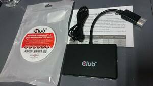 【 Club3D Multi Stream Transport MSTハブ 4-DisplayPort USBパワー (CSV-6400) 】