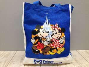 ◇ディズニー TDL TDR 25周年 復刻トートバッグ ミッキー ミニー 青 1W49 【80】