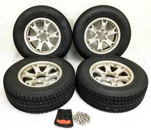 4本セット 17インチ ナット付 22年製 スタッドレスタイヤ BRIDGESTONE BLIZZAK DM-V3 265/65R17 アルミホイール KEELER 17×7.5J 6H 139.7