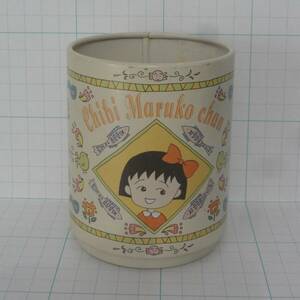 1990 当時物 日本製◆ちびまる子ちゃん 缶のペン立て◆さくらももこ 小物入れ 缶 ペン立て 