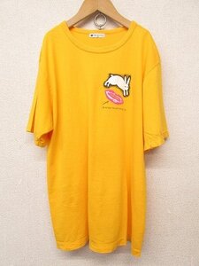 I3586：日本製！2001年 24時間テレビ モーニング娘 飯田圭織 チャリTシャツ L 半袖Tee 黄色 メンズ/レディース：3