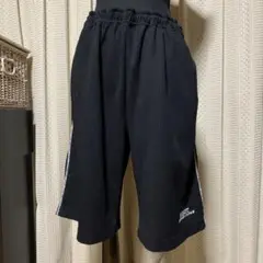 ダンロップ　ジャージ　トラックパンツ　ハーフパンツ　ライン　黒ブラック　メッシュ