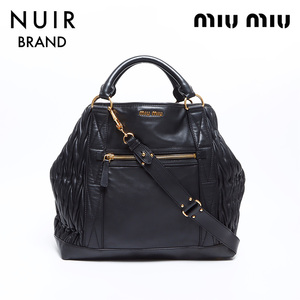 ミュウ ミュウ Miu Miu トートバッグ 2way マトラッセ ブラック