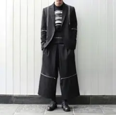 美品 ALMOSTBLACK ZIP WIDE TROUSERS 02 L相当