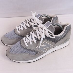 697 ニューバランス 27.5cm/New Balance グレー 灰色 白 中古 古着 スニーカー レディース yy9907