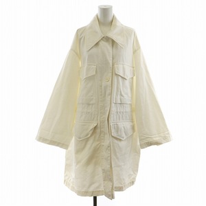 エムエムシックス メゾンマルジェラ MM6 Maison Margiela 19SS ミリタリー スポーツジャケット ロング丈 コットン 38 S 白