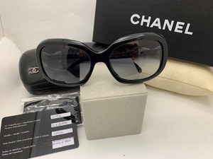 ☆1円スタート☆ 【極美品】 CHANEL シャネル サングラス スクエア 5170-A C.501/3C ココマーク リボン 箱　ケース付き ◆25144