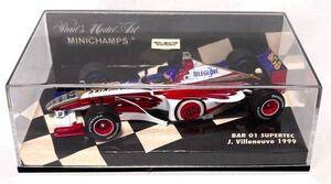 ミニチャンプス 1/43 BAR 01 スーパーテック No.22 J.ヴィルヌーブ 1999 F1 LUCKY STRIKE & 555タバコモディファイ品