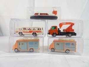 東▲Nwd080/絶版 日本製 tomica トミカ 5台 FUJI SEMI DECKER BUS/ISUZU ELF HI-ROOF/MITSUBISHI ZOSEN HOVERCRAFT 他 黒箱/1円～