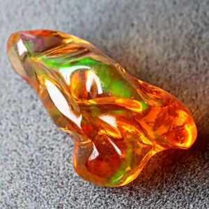 4.080ct 天然ファイアオパール メキシコ バロック 高品質 遊色抜群〔Mexican Fire opal ファイヤーオパール 宝石 jewelry natural ルース〕