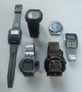 カシオ CASIO 5点 DATE BANK 他 / メーカー不明 1点 《6点セット》/ 2197 BP-18 / 1332 EF-101 / 1647 DW-003 / 1476 DBC-810 ※ジャンク品