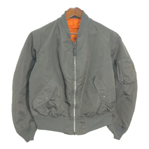 USA製 ALPHA INDUSTRIES アルファ インダストリーズ MA-1 フライトジャケット ミリタリー オリーブ (メンズ LARGE) 中古 古着 R1386