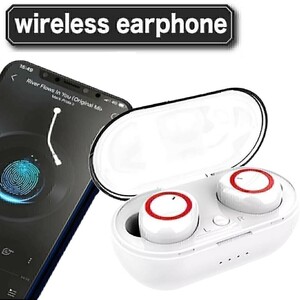 高音質 Bluetooth ワイヤレスイヤフォン カナル型 イヤホン Y50イヤホン スポーツイヤホン ホワイト レッド 防水仕様 iphone android対応