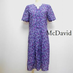 783480 McDavid マックディビッド 紺×紫 花柄 半袖 ロングワンピース 36