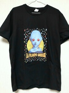 fantastic planet ファンタスティック プラネット Tシャツ 黒色 70s 洋画 SFファンタジー アニメ 惑星ソラリス ルネラルー 時の支配者 希少