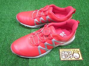 GK鈴鹿☆中古383 【24.0】アディダス★F33649 ADIPOWER BOOST BOA★レッド系★ダイヤル式★レディース ゴルフシューズ