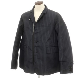 【中古】サカイ Sacai ポリエステル ストライプ ジャケット ブルゾン チャコールグレー【サイズ4】