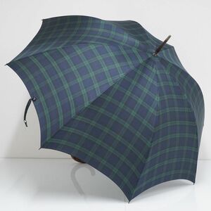 紳士傘 FOX UMBRELLAS フォックスアンブレラズ USED美品 傘 メンズ 天然木 チェック 高級 63cm S1720