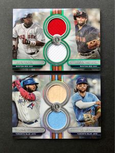 【Oritiz Pedroia / Guerrero Jr Bichette】 2024 Topps Tribute Dual Relic Card 2枚組！